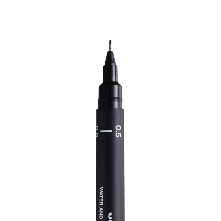 Uni Pin Fine Liner - Stylo à dessin noir 0,3 mm