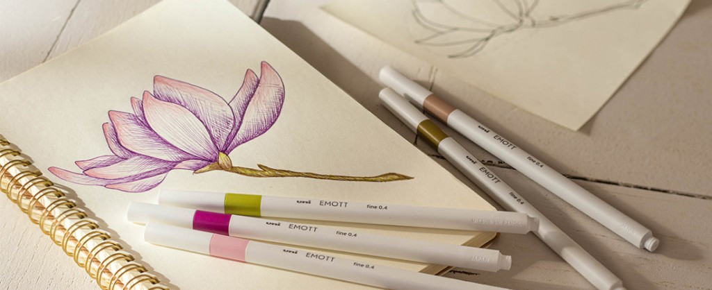 Apprendre à dessiner une fleur de magnolia avec les feutres EMOTT