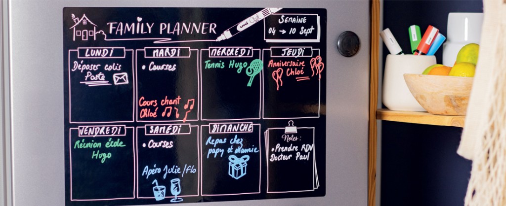 Avec Chalk marker, planifier et gérer le temps familial facilement !