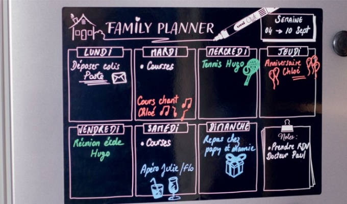 Avec Chalk marker, planifier et gérer le temps familial facilement !