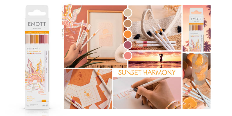 sunset harmony emott uniball fineliner 